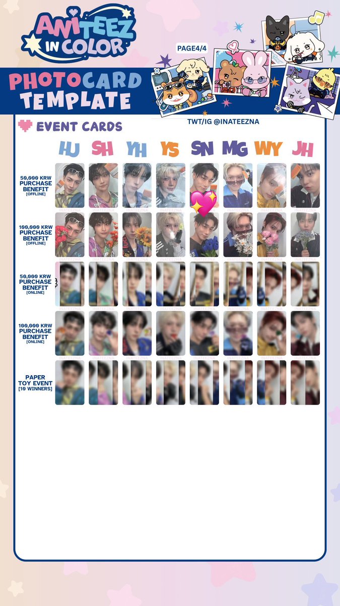 ily___3_'s tweet photo. ATEEZ ANITEEZ IN COLOR ラントレ トレカ 特典  交換  

【譲】 ホンジュン ソンファ ユノ ミンギ
　　　ウヨン ジョンホ
【求】 💖サン (特典同種/ラントレ同異種)

郵送希望📮
条件合う方お気軽にリプの方よろしくお願い致します🙂‍↕️ https://t.co/zofNG8ydq3