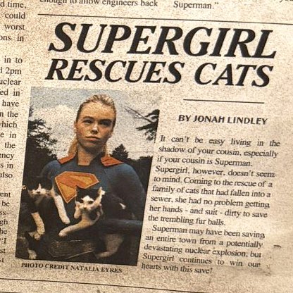 karazulaa's tweet photo. supergirl rescues cats https://t.co/c7D9KEANgU