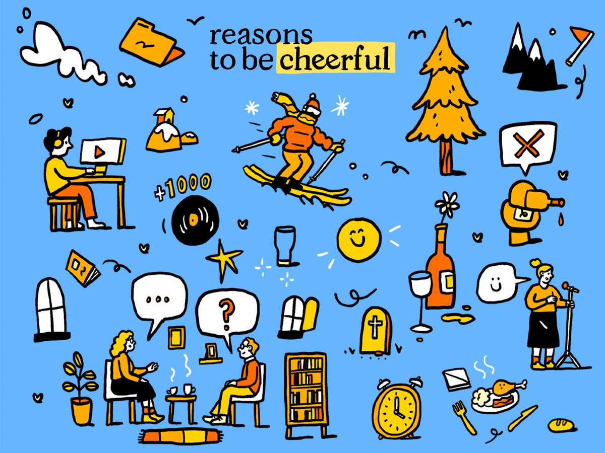 studioMUTI's tweet photo. Year in Cheer ☀️ | Illustration for Reasons to be Cheerful #MUTI #illustration #doodleillustration #joy https://t.co/LaSuyNcf4z