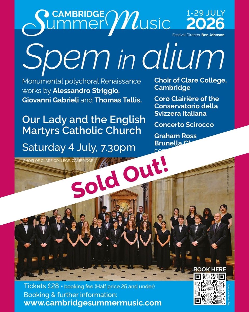 cambridgemusic's tweet photo. 🎶 Weekend Update

Spem in alium is now SOLD OUT  no tickets on the door Still time to join us
Singing Masterclass with Ben Johnson 4 July, 12pm, Old Divinity School https://t.co/chMlZQD7bc
 A Sea Symphony — Cambridge Philharmonic 5 July, 4pm, Saffron Hall https://t.co/5u5JS77Bsy https://t.co/TgnnNXPhC8
