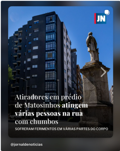 Jeffers78017291's tweet photo. Atiradores em prédio de Matosinhos atingem várias pessoas na rua com chumbos https://t.co/fHpNfSE3tH #justica #matosinhos #disparos #psp https://t.co/R8AaSOKNLk