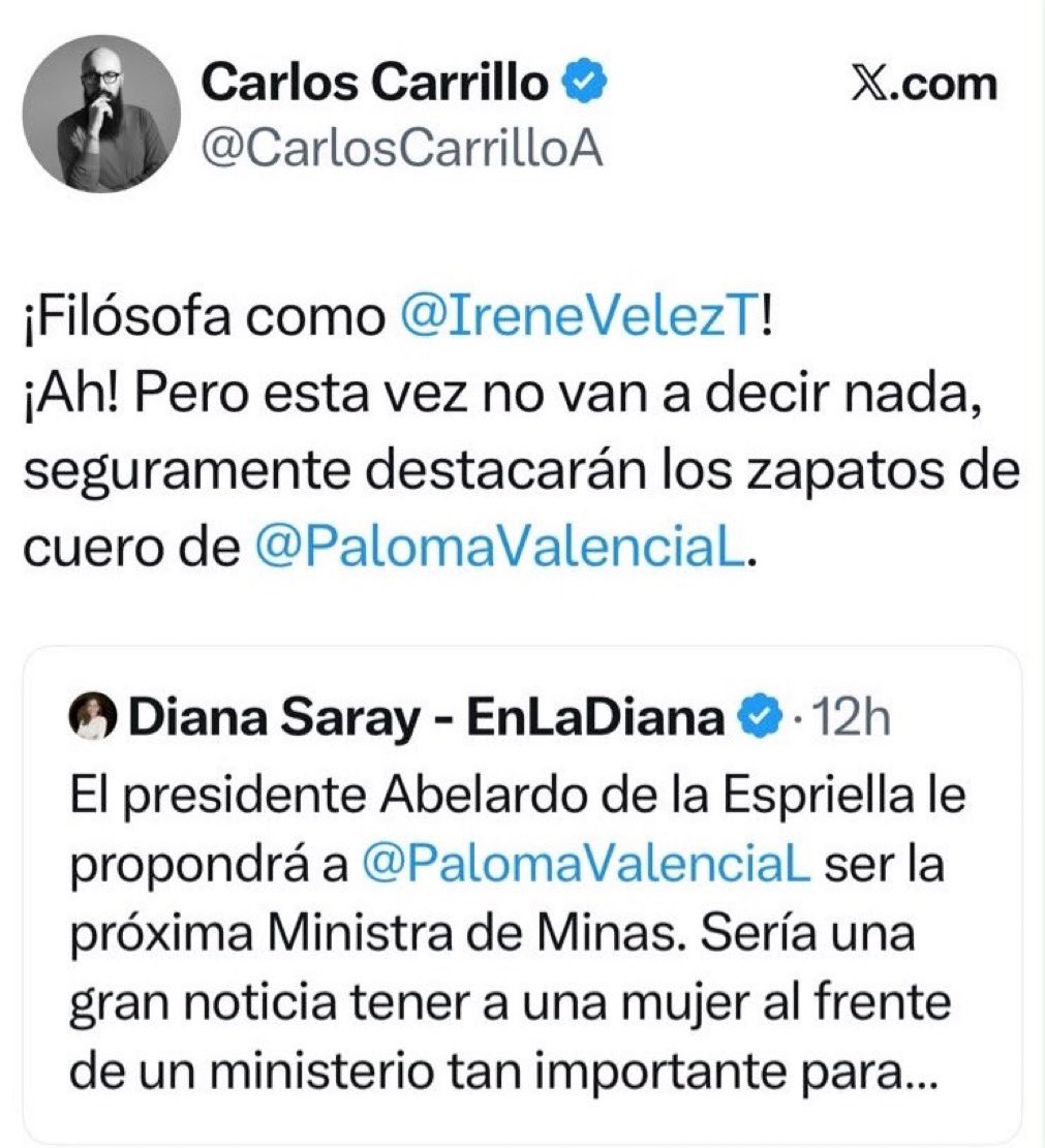 dona_pily2's tweet photo. Abogada, filósofa, economista, escritora,  preparada, con experiencia.
Muy inteligente.
No bruta.

Sabe, por ejemplo,  la diferencia entre millones y billones y no le da lo mismo 8 que 80. 

Tampoco se la pasaba en los campamentos guerrilleros, llevando estudiantes.

No se haga el ingenuo, Carrillo, que no hay el más remoto punto de comparación entre @PalomaValenciaL con una de las más burras de este gobierno de ustedes.