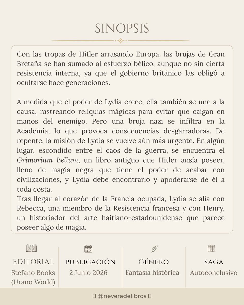 xulieta's tweet photo. 📖 Reseña sin spoilers | El grimorio perdido | Fantasía + ficción histórica
✍️ Morgan Ryan | 📝 Autoconclusivo
📚 @Stefano_Books 

Una trama original, ágil y superadictiva que me ha absorbido por completo. 
Reseña completa 👇

https://t.co/oenPENyGdk https://t.co/ytv13CwwA0