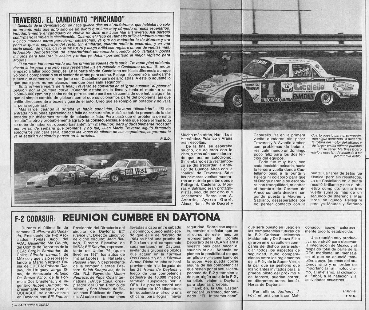 PatoG82's tweet photo. 3 de Julio de 1983. Turismo Carretera en Nueve de Julio 🏁

Roberto Mouras y Juan M. Traverso parecían repartirse el año pero... 
CASTELLANO LOS BAJÓ DE UN NARANJAZO 🍊
Finalmente apareció otro ganador en el año, con una "Naranja Mecánica" imparable.

📓 Revista Corsa https://t.co/ft9Z8gbrqr
