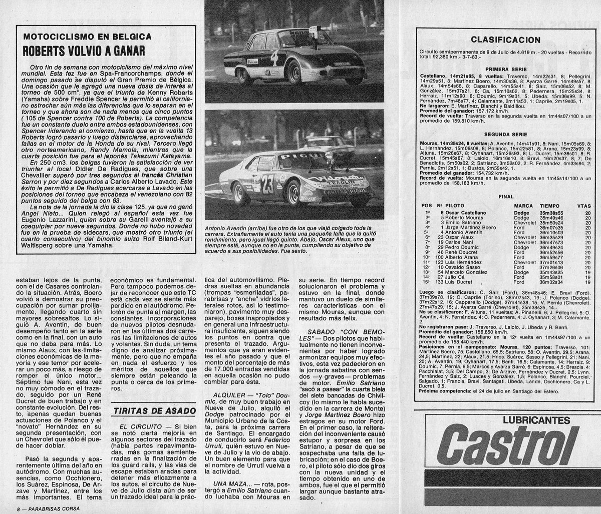 PatoG82's tweet photo. 3 de Julio de 1983. Turismo Carretera en Nueve de Julio 🏁

Roberto Mouras y Juan M. Traverso parecían repartirse el año pero... 
CASTELLANO LOS BAJÓ DE UN NARANJAZO 🍊
Finalmente apareció otro ganador en el año, con una "Naranja Mecánica" imparable.

📓 Revista Corsa https://t.co/ft9Z8gbrqr
