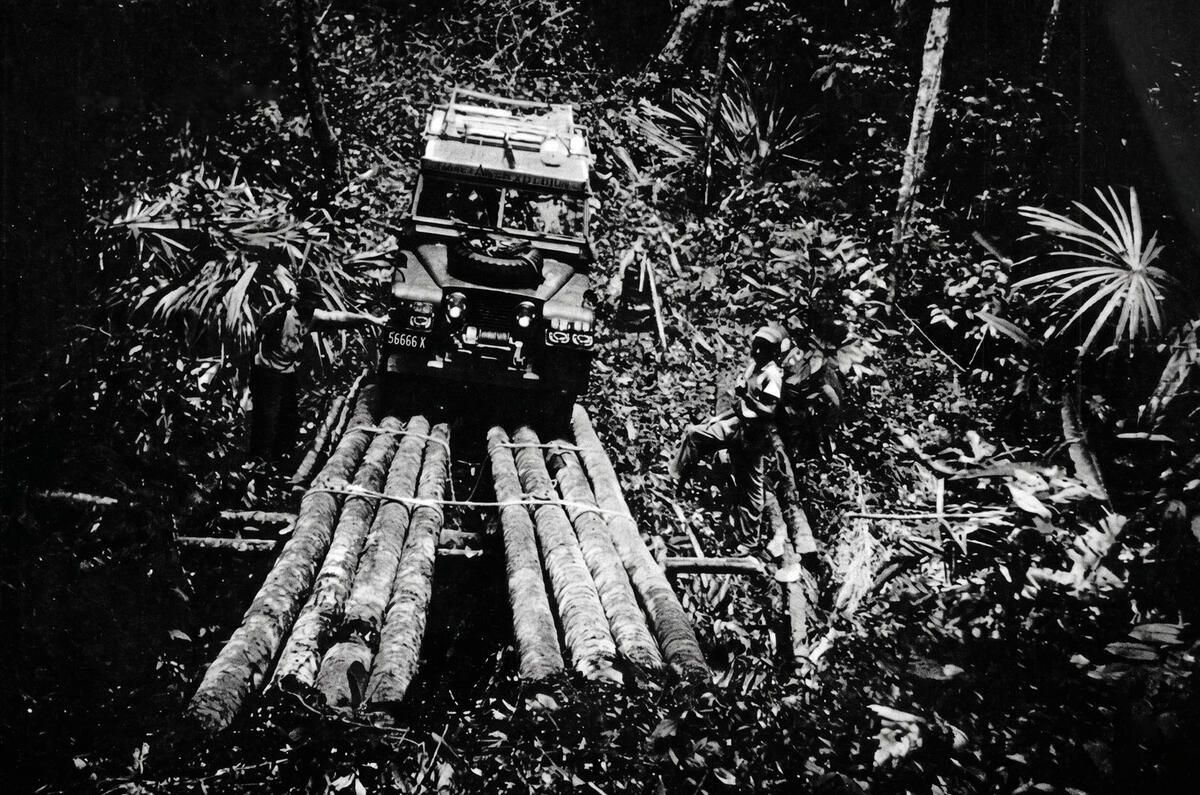 autocar's tweet photo. Back in 1961 a British Land Rover driver braved dysentery and ate lizards to cross Earth's scariest jungle by car 🦎 🤯 https://t.co/npwsiNBQ6Q https://t.co/yV19EK69YZ