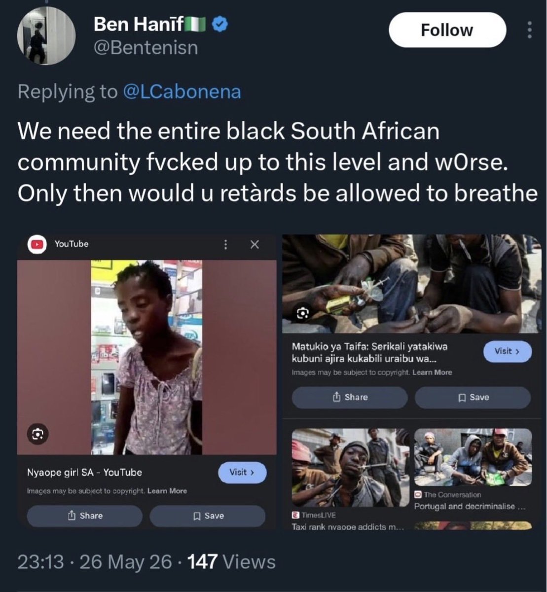 daeroner's tweet photo. @ovoFlaminghot3 @kpseabi @Onyeani_Kalu Have we not paid back enough through the 32 years of devastation and social destruction your drug dealers, human- &amp; sex-traffickers have wrecked of our society? https://t.co/npFMHCEgDL