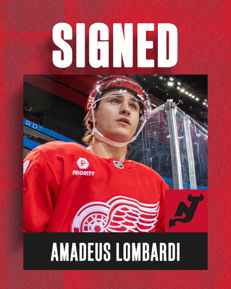 NJDevils's tweet photo. #NEWS: We've signed forward Amadeus Lombardi to a two-year contract.