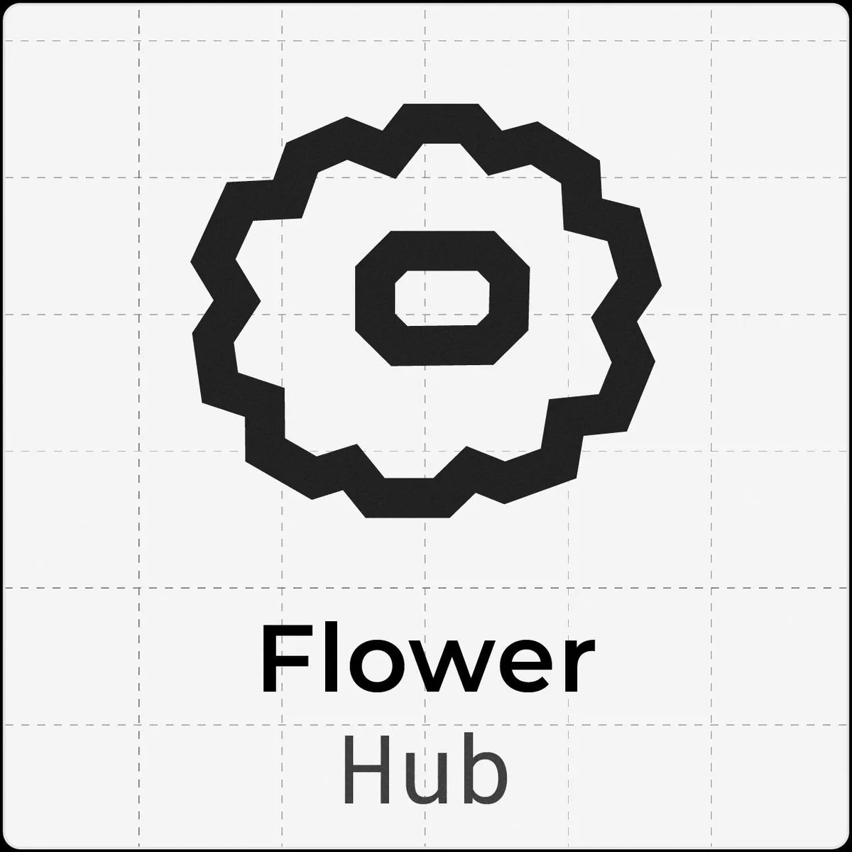 Flower Hub logo for a post about the most-downloaded Flower Hub examples.