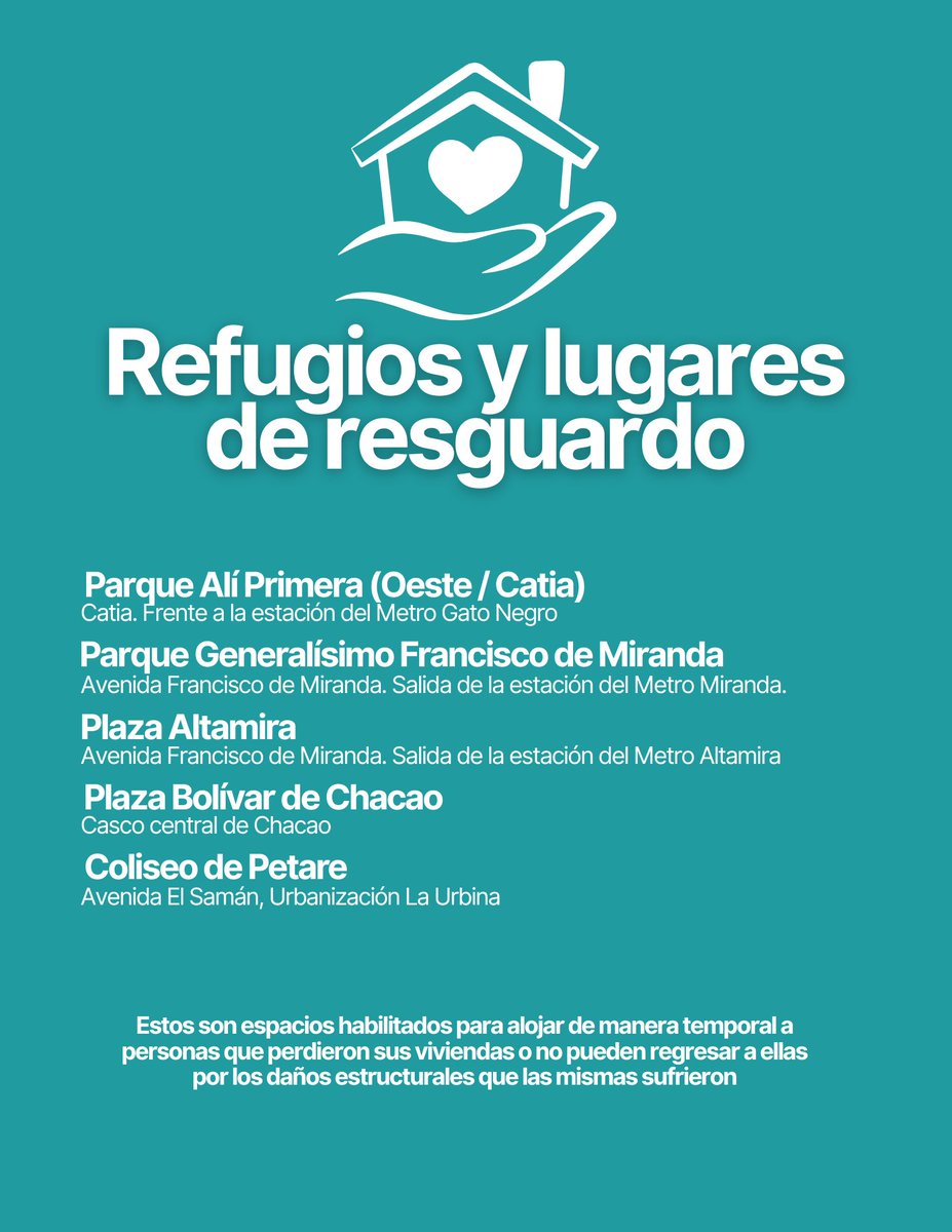 _CEPAZ's tweet photo. Los refugios habilitados después de una catástrofe están diseñados para ser estrictamente temporales. Su único propósito es ofrecer protección inmediata, techo y estabilización en los días o semanas posteriores al desastre, mientras se supera la fase inicial.  

La permanencia de las personas vulnerables en refugio prolongado se convierte en una crisis secundaria. Extender el funcionamiento de estos espacios masivos incrementa los riesgos sanitarios, de seguridad y el desgaste emocional. Por ello, exigimos que se planifique una transición rápida hacia soluciones de vivienda definitivas y seguras en #Venezuela, evitando que la provisionalidad se vuelva indefinida.