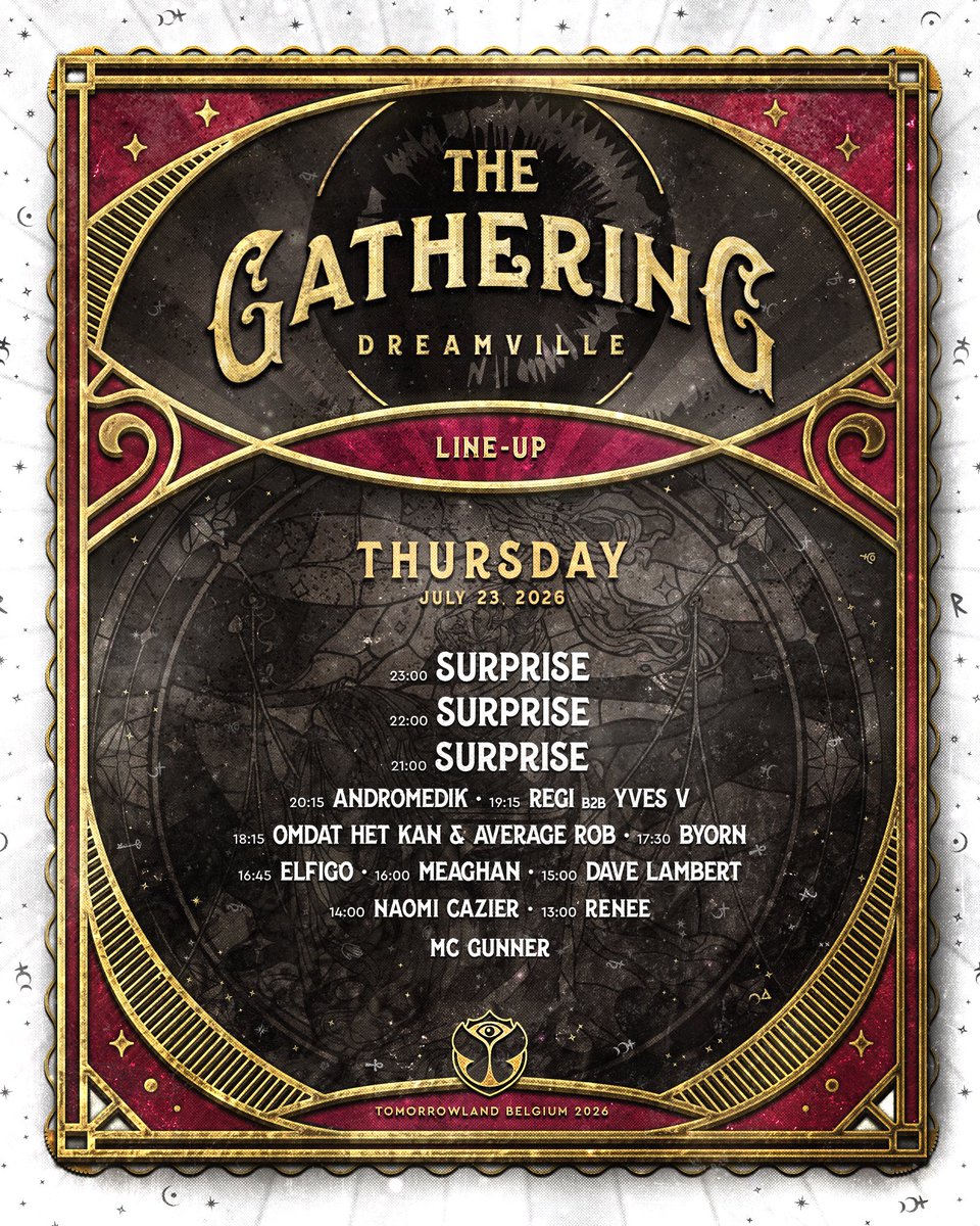 tomorrowland's tweet photo. These artists will set the tone for an unforgettable night at The Gathering, with a few surprises waiting to unfold at DreamVille. 

Tune into One World Radio on July 16 &amp; 23 and follow The Gathering live on air. https://t.co/CsbALUqrxz
