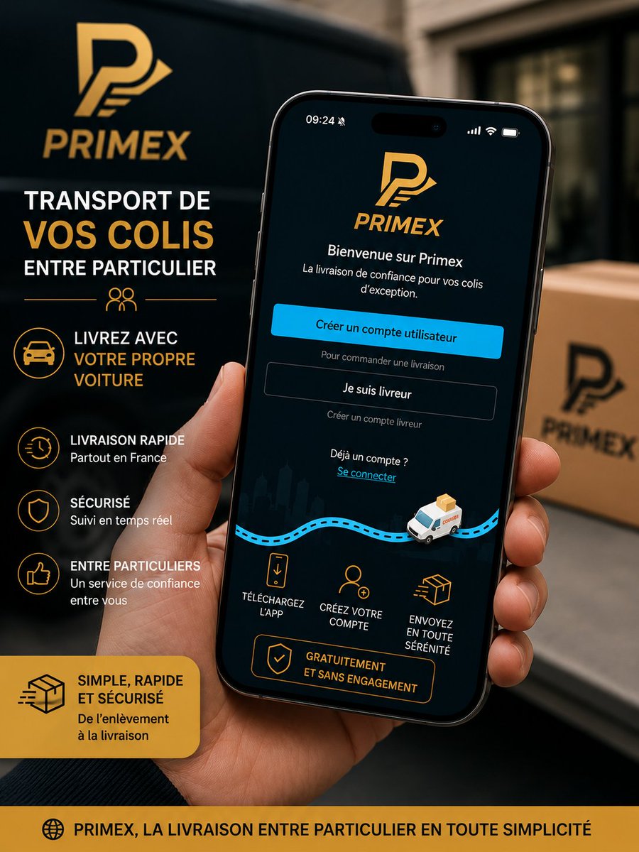 PRIMEXcolisfr's tweet photo. 📦 Besoin d'une livraison rapide ?
Avec PRIMEX, trouvez un transporteur en quelques clics partout en France.
✅ Livraison rapide
✅ Professionnels et particuliers
✅ Colis urgents ou sensibles
👉 Réservez dès maintenant :
https://t.co/S5GT7ka66n
#PRIMEX #Livraison #Transport https://t.co/J4aq19WJXg