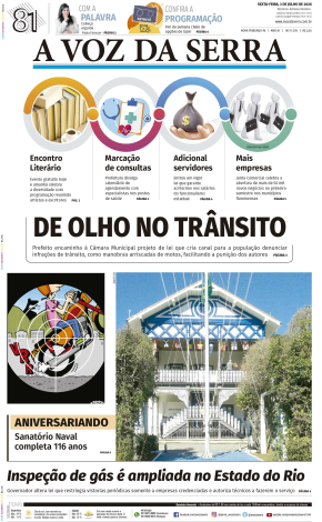 avozdaserra's tweet photo. 📰Bom dia, leitores! Esta é a capa do #jornalavozdaserra da edição desta sexta-feira (3). Para ler as notícias, acesse nossas redes sociais ou o site https://t.co/ccJFjqBkbA https://t.co/ybwdzjdDcO