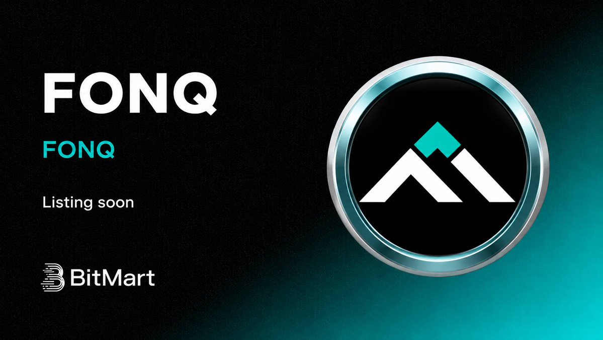 BitMartExchange's tweet photo. 🌟 UPCOMING NEW LISTING 🌟  

🤩 #BitMart will list FONQ @fintoq_ai soon!  

#FONQ is an AI-powered Web3 finance ecosystem focused on delivering real-time financial insights, intelligent analytics, and user-centric rewards. 
 • https://t.co/9KQ2TQFlDA 
• https://t.co/k6kUzdjwZo  

🔥Register Now: https://t.co/ZCIq38OfSI  

Share in the comments what you like about FONQ 👇  $FONQ #BitMartListing #FintoqAI #Fonqast