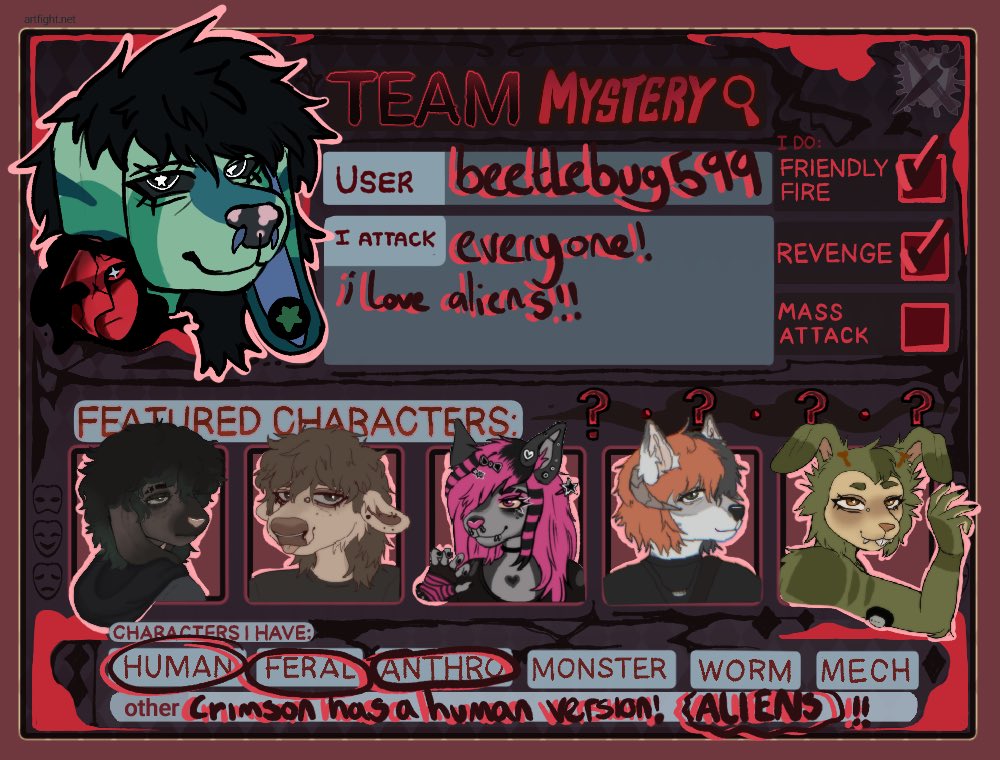 ChippedFerret's tweet photo. need artfight users to attack follow me there if you wanna be attacked :] https://t.co/cqFKrT1OBM