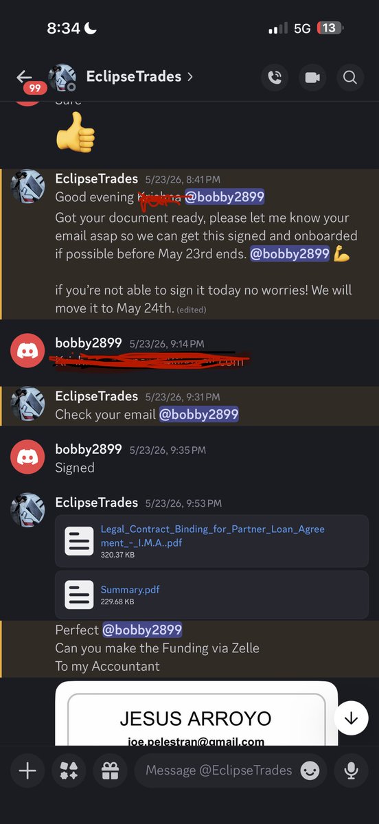 bobby_k8989's tweet photo. ⚠️ SCAM ALERT: @EclipseTrades (Options Trader) run by Alex Vazek is an active predatory financial scam targeting the retail trading community.
He is using fraudulent DocuSign contracts under "Options Automation Enterprises" & a hijacked, inactive EIN to steal five-figure investor funds.
A thread on the data forgery & ongoing federal investigation. 👇
#FinTwit #OptionsTrading #DayTrading #ScamAlert