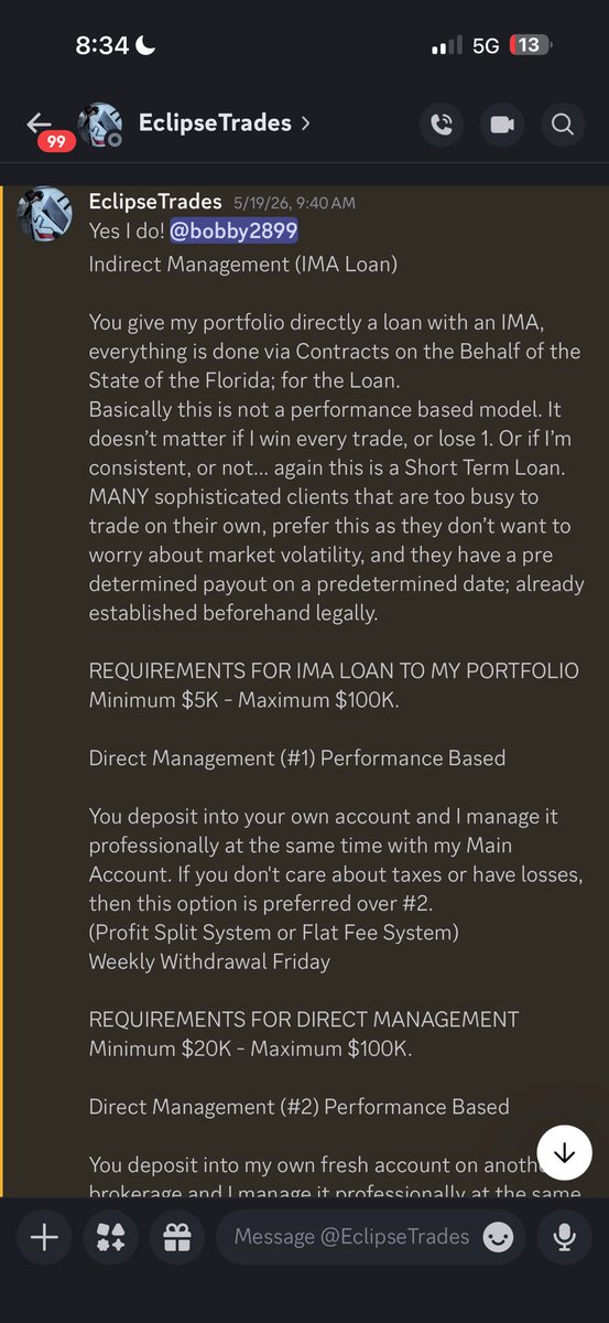 bobby_k8989's tweet photo. ⚠️ SCAM ALERT: @EclipseTrades (Options Trader) run by Alex Vazek is an active predatory financial scam targeting the retail trading community.
He is using fraudulent DocuSign contracts under "Options Automation Enterprises" & a hijacked, inactive EIN to steal five-figure investor funds.
A thread on the data forgery & ongoing federal investigation. 👇
#FinTwit #OptionsTrading #DayTrading #ScamAlert