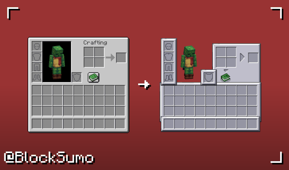 BlockSumo's tweet photo. Jour #17 à refaire les textures Vanilla avec mon style
Voici mon premier test pour l'inventaire
Qu'est ce que vous en pensez ?
#Minecraft #pixelart #resourcepack https://t.co/9ySkPrZxoJ