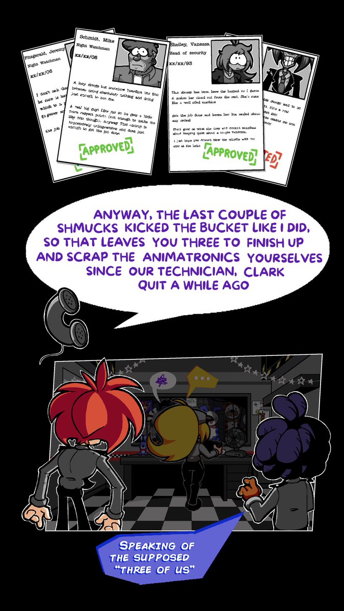 Bread_3233's tweet photo. Happy Frickbear Friday! 
Part 2 of the comic is finally done! Sorry if y’all thought I was dead (also it has a name now!)
Five Nights  At Frickbear’s 3: Curtain Call (2/?)
#FiveNightsAtFrickbears #Fnaffanart 
#FiveNightsAtFrickbears3 https://t.co/rNAVf1uxqe