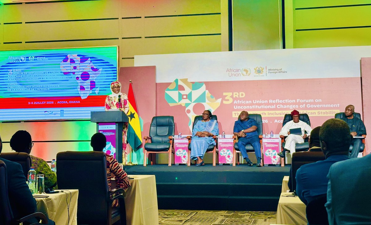 MikiFoundation's tweet photo. The #Africa we want can’t be built without the #AfricanYouths - Ms #AminaBello  @AU_AYAPs 
#AccraForumIII @_AfricanUnion @AUC_PAPS @Emily_Efeti @Emilia4Peace https://t.co/HzunIuD2GQ