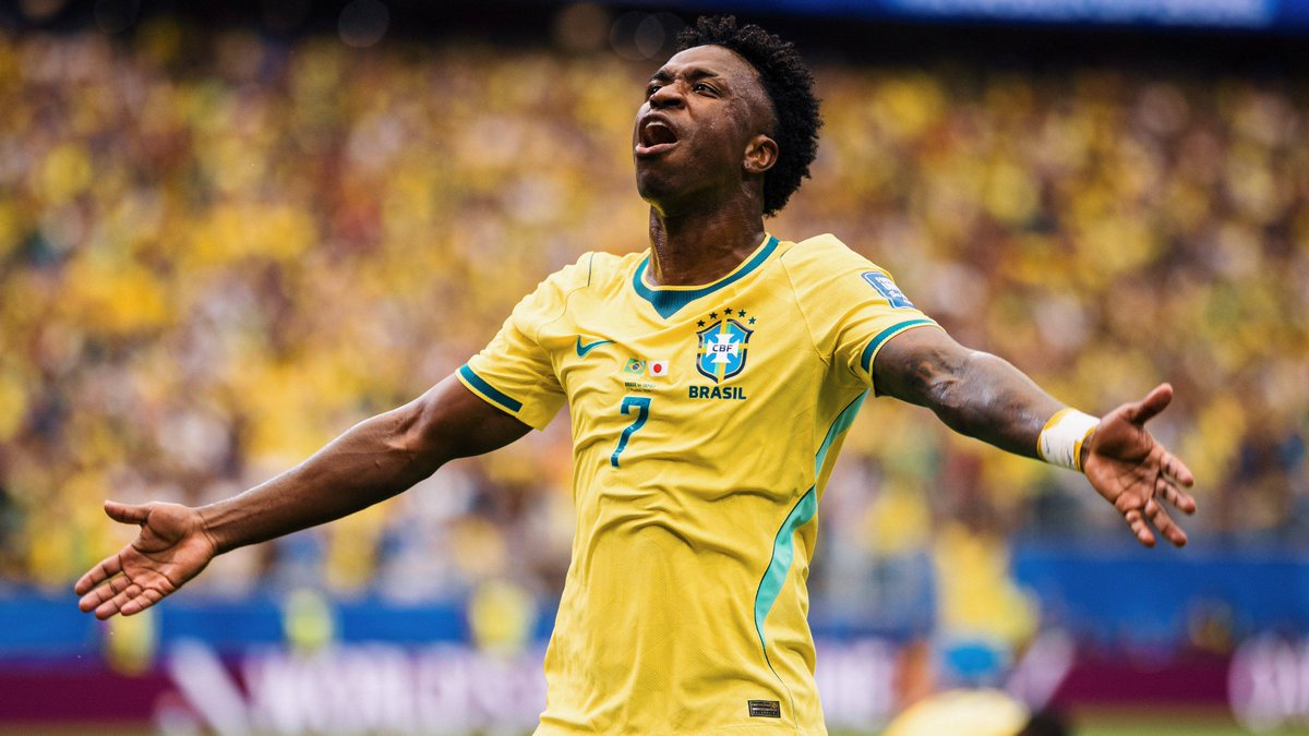 SofascoreBR's tweet photo. Jogadores com 10+ finalizações no gol e 10+ dribles certos na Copa do Mundo FIFA 2026:

🇧🇷 Vinicius Jr.

🎶🔥 https://t.co/8ZEE9zRpJz