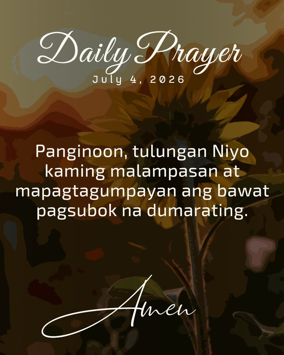 News5PH's tweet photo. DAILY PRAYER

Bigyan Niyo kami ng lakas upang harapin ang bawat hamon, Ama. https://t.co/iDc7Xj8V15
