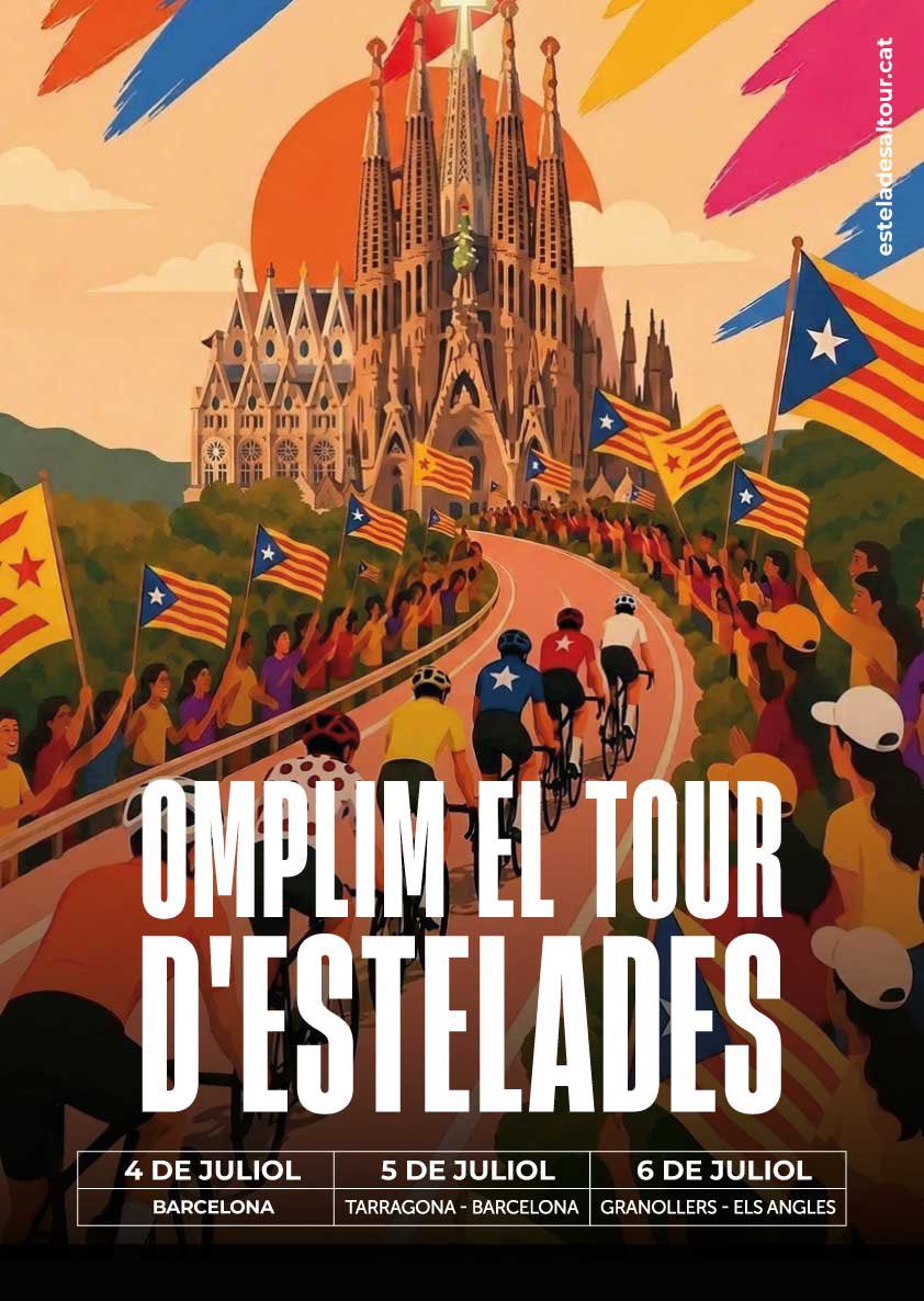 ANCLHospitalet's tweet photo. Demà si aneu a veure el Tour, no us deixeu l’estelada! https://t.co/RGQA3Ra0Cs