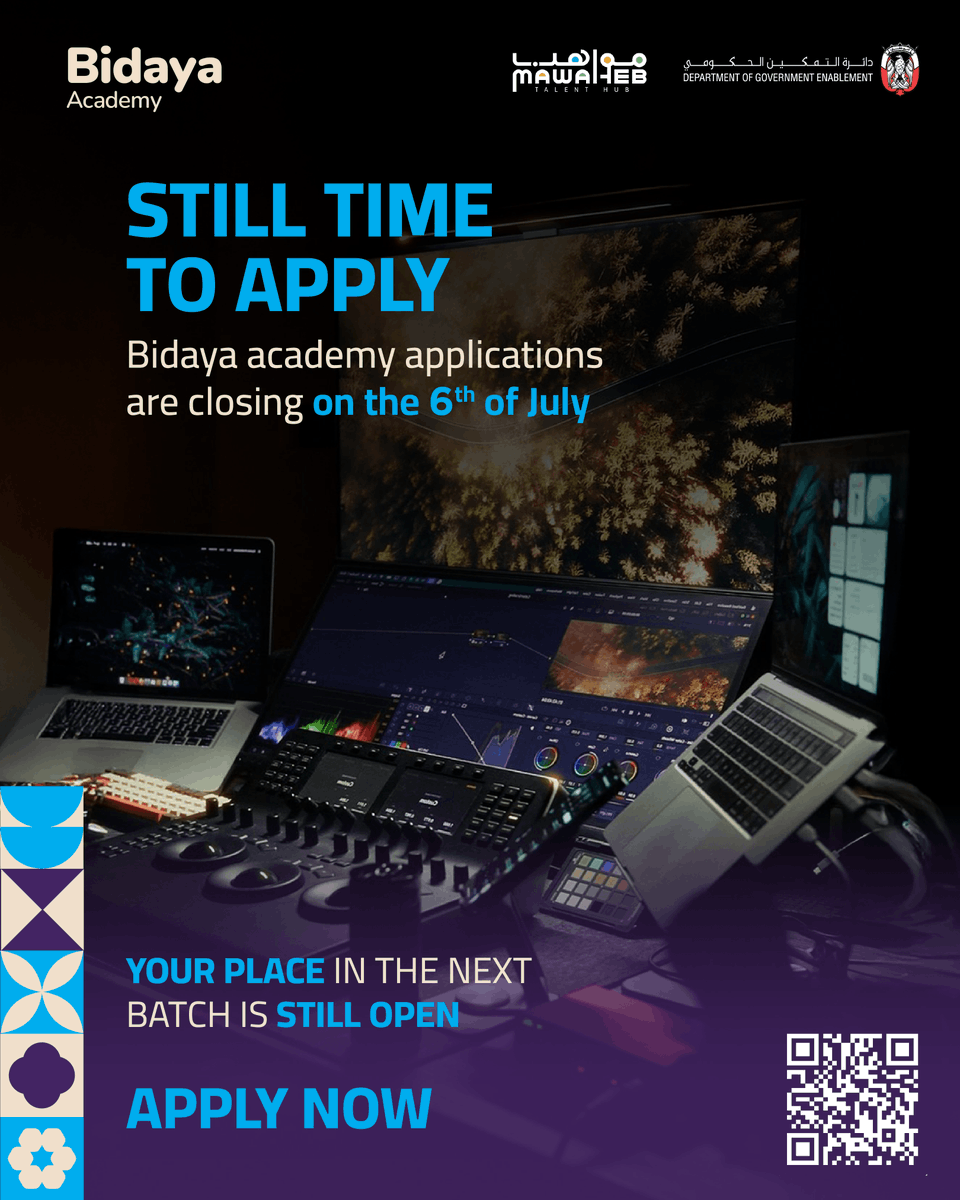 bidayamedia's tweet photo. Still time to apply. Not for long.​

Bidaya Academy applications are closing soon, and your place in the next cohort is still open.​

You graduate with real work behind you, ready for the job market.​

Don't wait until it's gone. Apply now: https://t.co/HupQxHWiX3 https://t.co/WCWutwRSKd