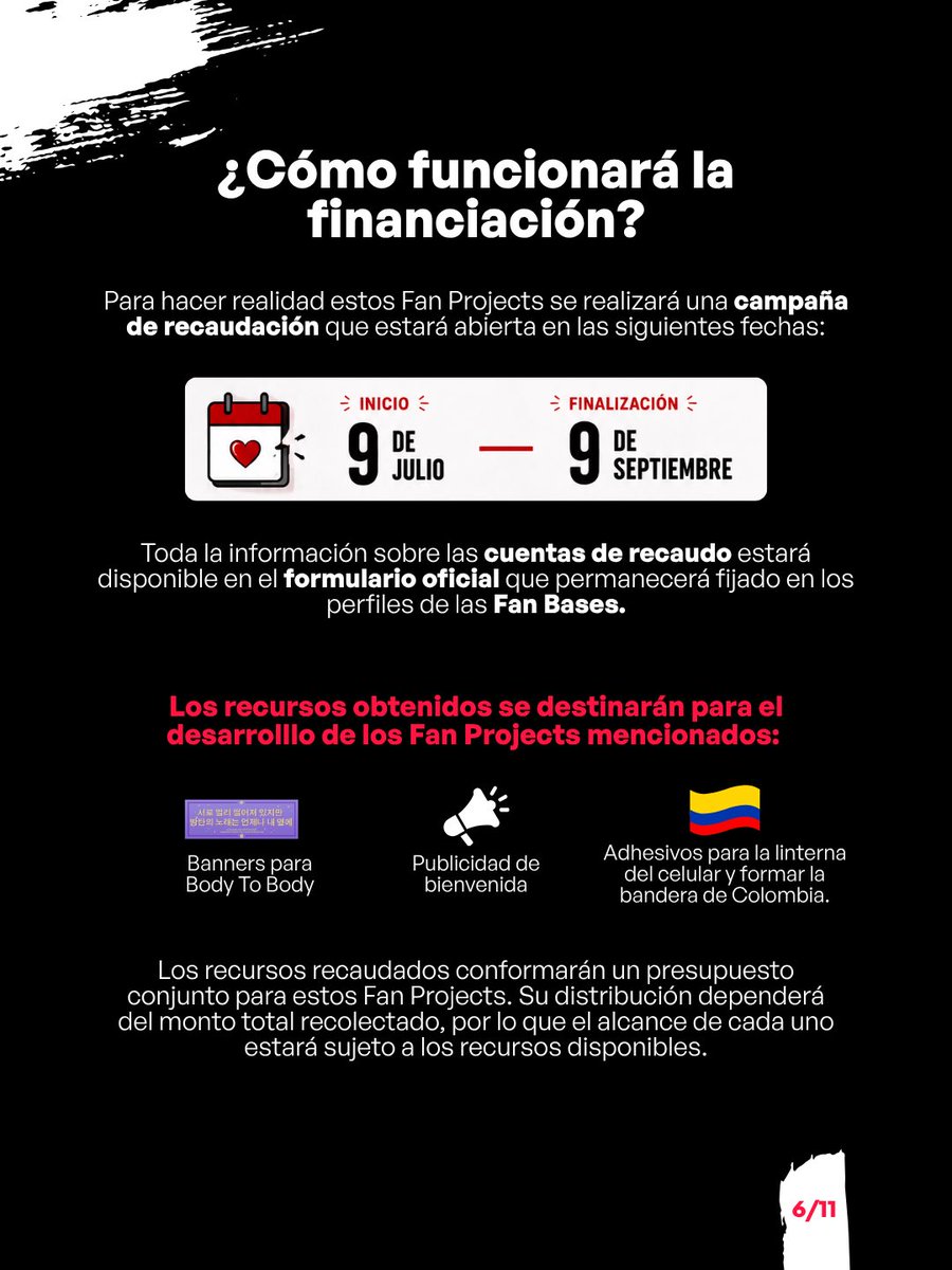 btsarmycol_'s tweet photo. Segunda parte del hilo. 💜

Aquí explicamos:
• El concurso de banners.
• Cómo funcionará la campaña de recaudación.
• De dónde provendrán los recursos.
• Cómo podremos construir este proyecto entre todo el fandom.

Cada aporte ayuda a fortalecer los Fan Projects y ampliar su alcance durante los conciertos.

⬇️