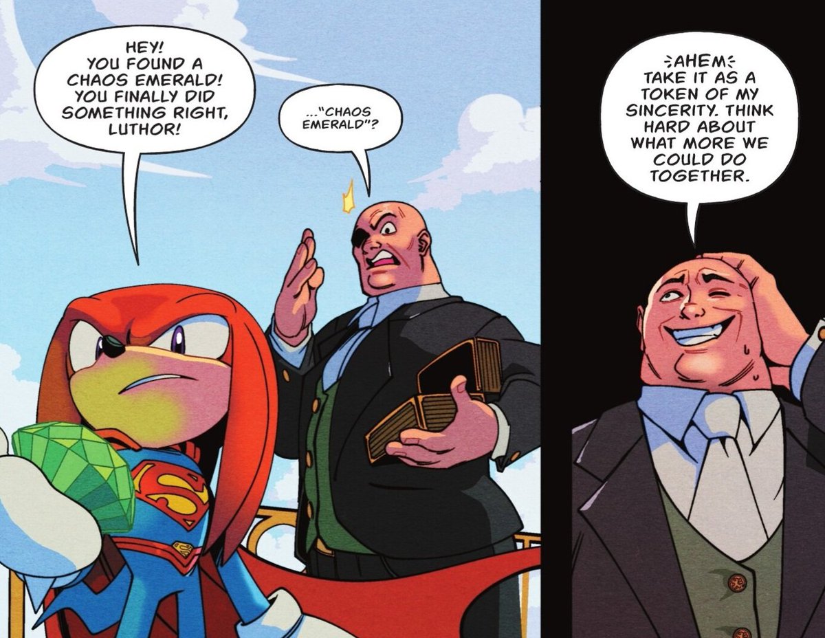 semifreqsonic's tweet photo. Between the events of both DC X Sonic the Hedgehog crossovers, Lex Luthor has lost a considerable amount of weight.

Good for him. https://t.co/lIeQbS6r1F