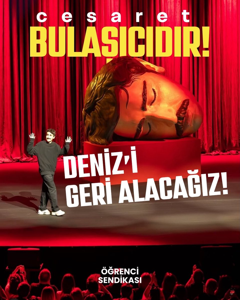 OgrenciSen_'s tweet photo. Komedyen Deniz Göktaş, eleştirileri ve mizahı nedeniyle verilen keyfi bir kararla tutuklandı.

Güldürenden, düşündürenden ve eleştirenden korkanlar yine hukuku baskının aracı haline getirdi. Ama unuttukları bir şey var: Cesaret bulaşıcıdır.

Deniz'i geri alacağız. https://t.co/CS1yNhYf1m