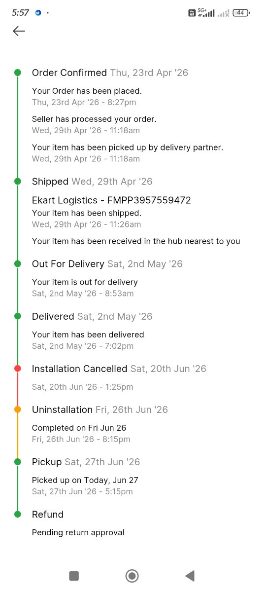 lokeshsinghal15's tweet photo. @flipkartsupport How many days refund complete https://t.co/WebTLzHce1