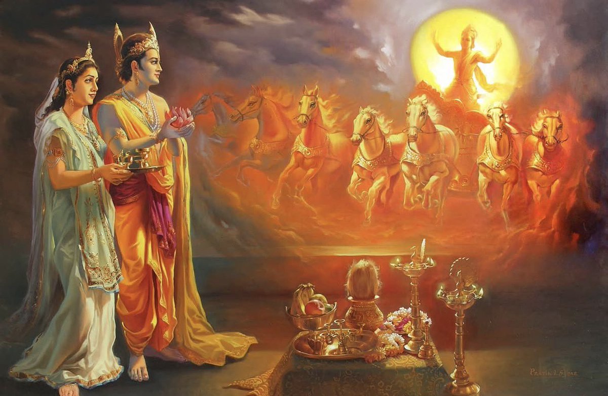Yaduvam's tweet photo. Worship of Surya🌞 https://t.co/XPWdranvUX