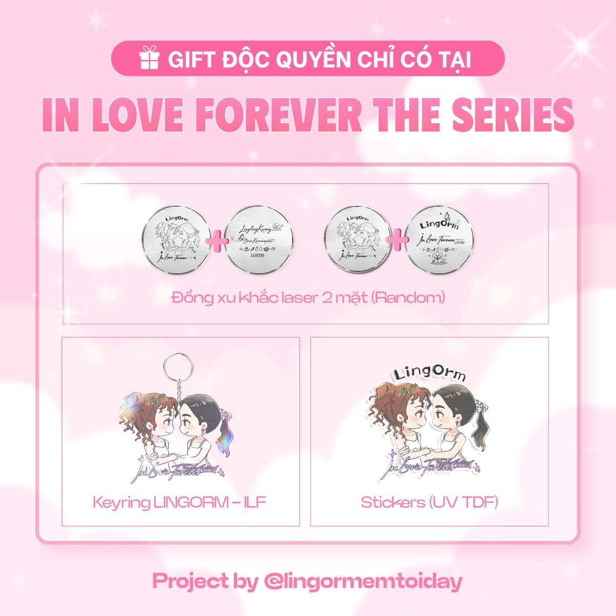 lingormemtoiday's tweet photo. 🎁 GIVEAWAY CHÀO ĐÓN EP.3 – In Love Forever The Series 🎁

🎁QUÀ BAO GỒM:
💜Đồng xu khắc laser 2 mặt (random)
💜 Keyring LINGORM – ILF
💜 Stickers UV DTF LingOrm

Cách tham gia. 
1️⃣ Comment bất kỳ nhưng phải có đủ keyword & hashtag: 

LINGORM ILF EP3
#วาดฝันวันวิวาห์EP3 

Thể lệ. 
2️⃣ Thả tim ❤️ và Retweet bài viết này
3️⃣ Follow tụi mình. 

Cùng để lại bình luận để chạm mốc 1.000 comment nhé! 
Khi bài viết đủ 1.000 bình luận mình sẽ mở 🔓 Slogan Phản Quang.