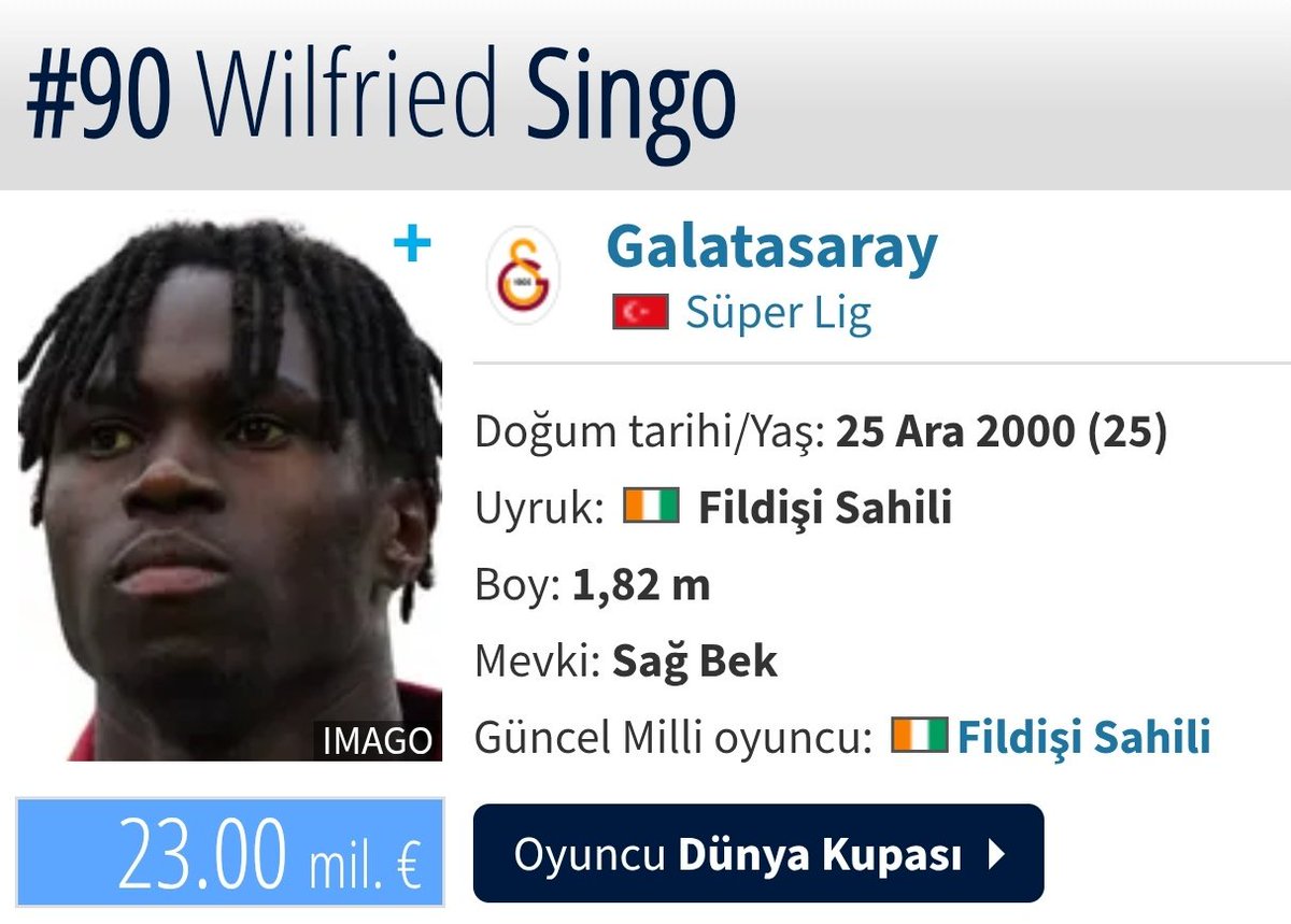 forzacimbom's tweet photo. Transfermarkt, Singo'nun boyunu 1.82 olarak güncelledi. https://t.co/6E6so5vYAz