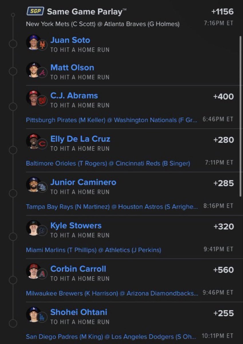 kyongss's tweet photo. 💣 HR PARLAY OF THE NIGHT 💣

Seven sluggers. One ticket. Massive upside. 🚀

#GamblingTwitter #PrizePicks #DFS #NBA #NBAPicks #sportbetting #MLB #Prizepicks   #Fanduel https://t.co/kWMQnuQF2g
