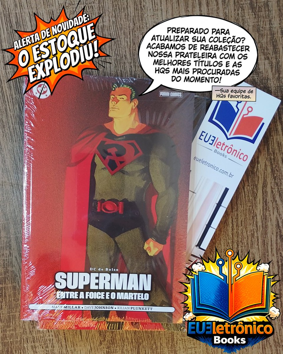 eueletronico's tweet photo. Superman: Entre a Foice e o Martelo (dc de Bolso)

O que teria acontecido se a nave que trouxe o jovem Kal-El, refugiado do mundo destruído de Krypton, tenha sido aterrissado nos anos 1930 na URSS?

👉 Já disponível em https://t.co/HoZHV0lJ0N
#HQ #DC #Superman #eueletronico https://t.co/78Il3i8tew