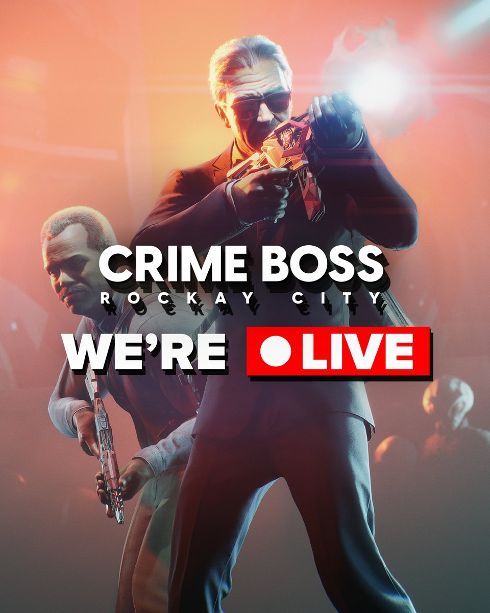 CrimeBossGame's tweet photo. 🔴 WE'RE LIVE 

Break the Bank V is officially ON. 👑👾

Luke and Julian are in Rockay Rumble right now. Every round counts toward the community total.

Come join the grind, Bosses. 💰

📺 https://t.co/u19kEFk2HF
💬 https://t.co/uq2tQb8Uxd

#CrimeBoss #RockayCity #BreakTheBank https://t.co/u7SttJGQ1l
