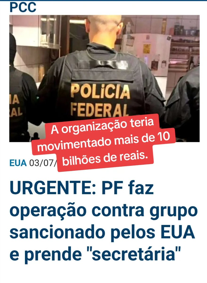 EnockFormiga's tweet photo. O governo americano parece ter agido corretamente nas primeiras sanções realizadas contra empresas brasileiras por ligações com o ‘terrorismo’ praticado pelo PCC.
Tanto é verdade, que a Polícia Federal realiza nesta sexta-feira (3) uma  operação

 contra um grupo suspeito de lavar dinheiro do tráfico internacional de drogas. A organização teria movimentado mais de 10 bilhões de reais.
Entre os alvos estão pessoas sancionadas nesta semana pelo governo dos Estados Unidos.

Segundo a PF, a investigação apontou um “sistema estruturado para a movimentação de recursos, por meio de transferências ilícitas de criptoativos, transporte de valores, inclusive em espécie, operações bancárias de alto valor, repasses entre pessoas físicas e jurídicas e outras atividades financeiras”.

Batizadade de Operação Exchange, a ação conta com 11 mandados de prisão temporária e 13 de busca e apreensão, expedidos pela Justiça Federal de São Paulo.

Os mandados são cumpridos em  São Paulo, Santos, Praia Grande e Santana de Parnaíba, todas no estado de São Paulo.
@JornalDaCidadeO
