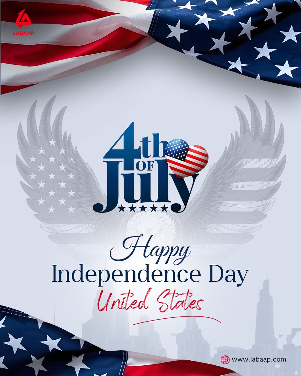 LABAAP_Official's tweet photo. Celebrating 250 Years of Freedom, Innovation &amp; Opportunity ❤️🤍💙

LABAAP wishes you a joyful and safe Fourth of July. May freedom, unity, and hope inspire generations to come.

#Happy4thOfJuly #IndependenceDay #USA #Freedom #Liberty #AmericanSpirit #Innovation #LABAAP https://t.co/ewI0y5bvJg