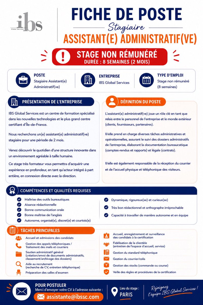 jobhijabfr's tweet photo. Offre de stage non rémunéré sur Paris 
Assistante administrative 
N’hésitez pas à partager https://t.co/GtrlUztnMS