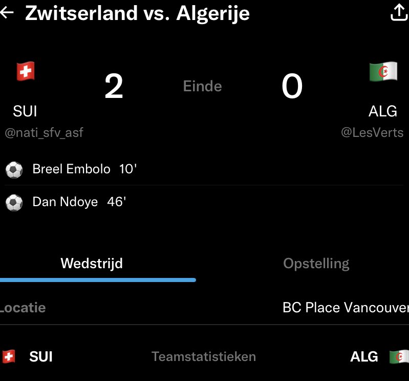 IkbenHansie's tweet photo. #Zwitserland ? Als hun #kaas #Embolo of #Ndoye heette nam ik wat anders … #WK2026 #ZWIALG #SUIALG #voetbal #Afrika https://t.co/IwmdymsjEI