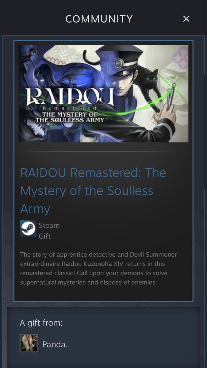 mrpopobetter's tweet photo. after another successful business call I was gifted persona Raidou, thank you @pandasparking https://t.co/kgUjuTEQgn