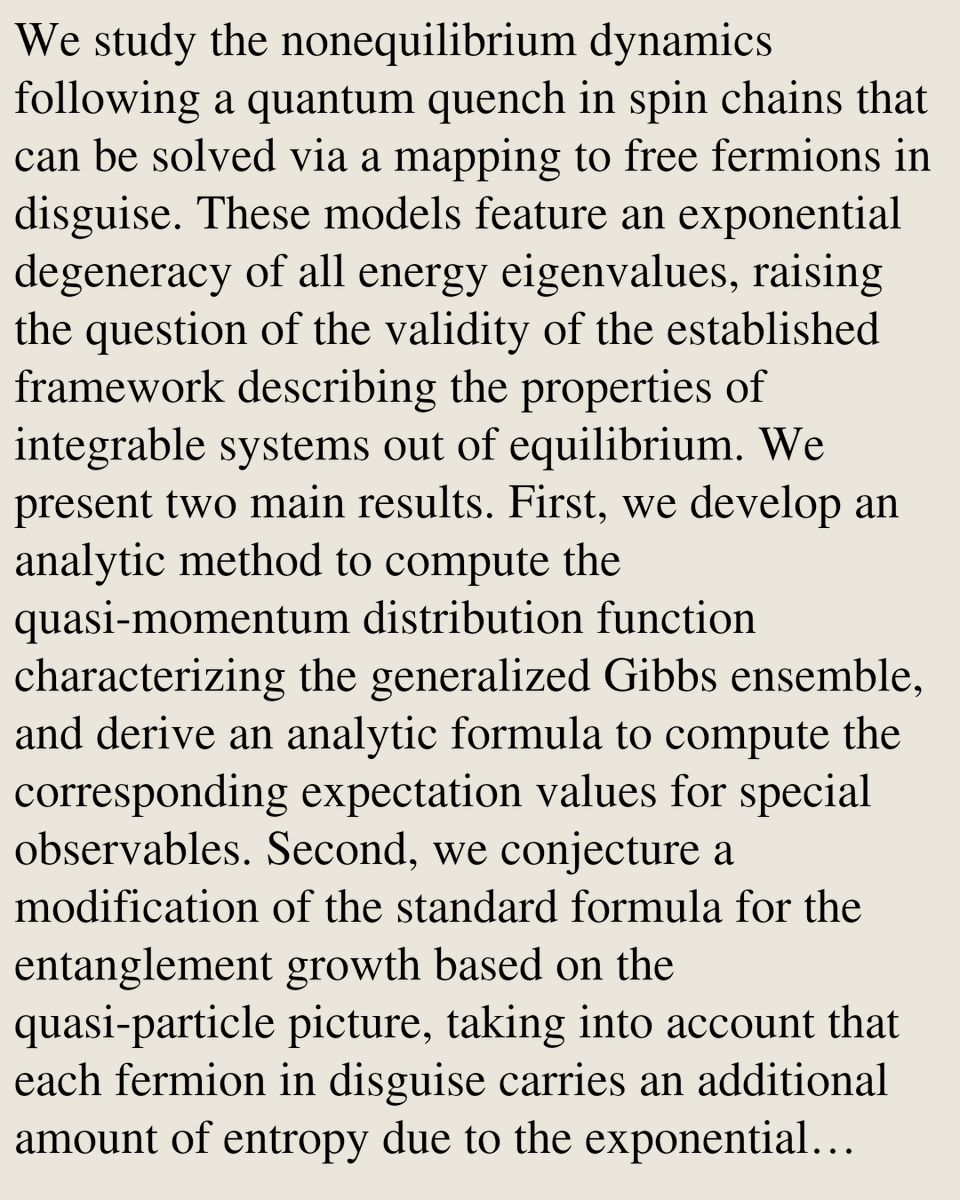 StatMechanics's tweet photo. Correlation and entanglement dynamics of free fermions in disguise

Dávid Szász-Schagrin, Pablo Bayona-Pena, Lorenzo Piroli, Eric Vernier
https://t.co/Dk4svqwEKJ [𝚌𝚘𝚗𝚍-𝚖𝚊𝚝.𝚜𝚝𝚊𝚝-𝚖𝚎𝚌𝚑 𝚚𝚞𝚊𝚗𝚝-𝚙𝚑] https://t.co/zExiLcNx5I