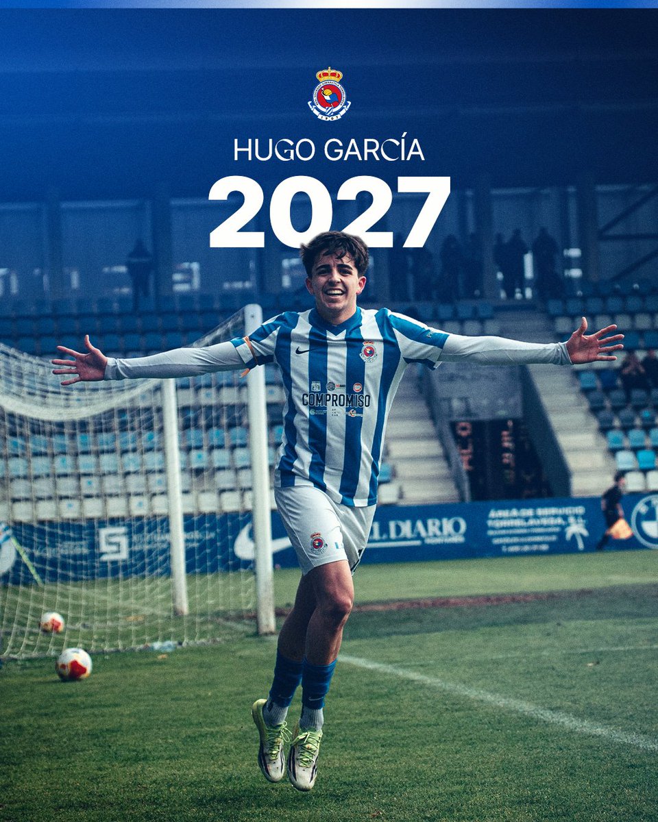 RSGimnastica's tweet photo. ✅ 𝐇𝐮𝐠𝐨 𝐆𝐚𝐫𝐜í𝐚 sigue siendo blanquiazul

⬜🟦 El jugador cántabro renueva con la RS Gimnástica de cara a la temporada 2026/27 tras la gran campaña realizada que culminó con la consecución del objetivo.

🔗 https://t.co/uJZlwhhdIu https://t.co/iIdfL7qhlR