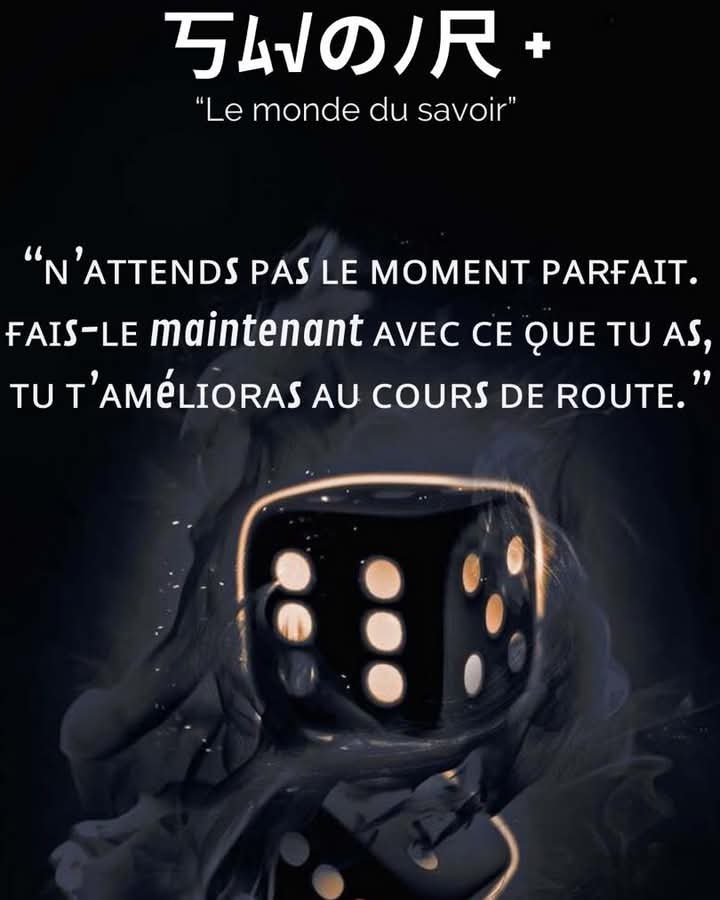 Savoirplus0's tweet photo. > « N'attends pas le moment parfait. Fais-le maintenant avec ce que tu as, tu t'amélioreras au cours de route. »

 L'idée est que l'action vaut mieux que l'attente. Personne ne commence en étant expert : les compétences se développent avec l'expérience.

On ne contrôle pas toujours les résultats, mais on contrôle la décision de se lancer, c'est-à-dire de commencer.📚🙌🏽