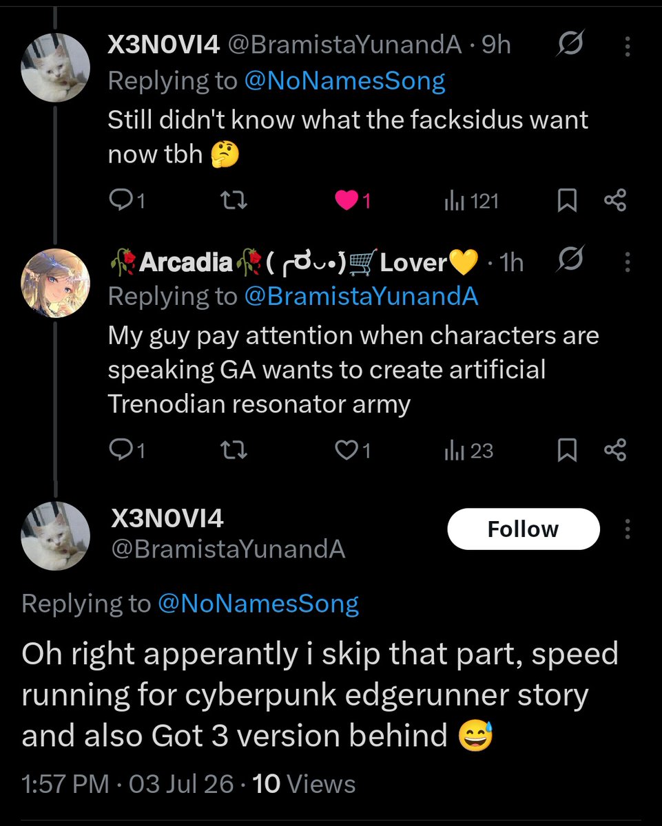 NoNamesSong's tweet photo. To people who skipped the story like this gentleman here this is to show what Grand Architects goals are
We still don't know what bro wants to do with the Trenodian Resonator though 🥴 https://t.co/07HIwAz1fv