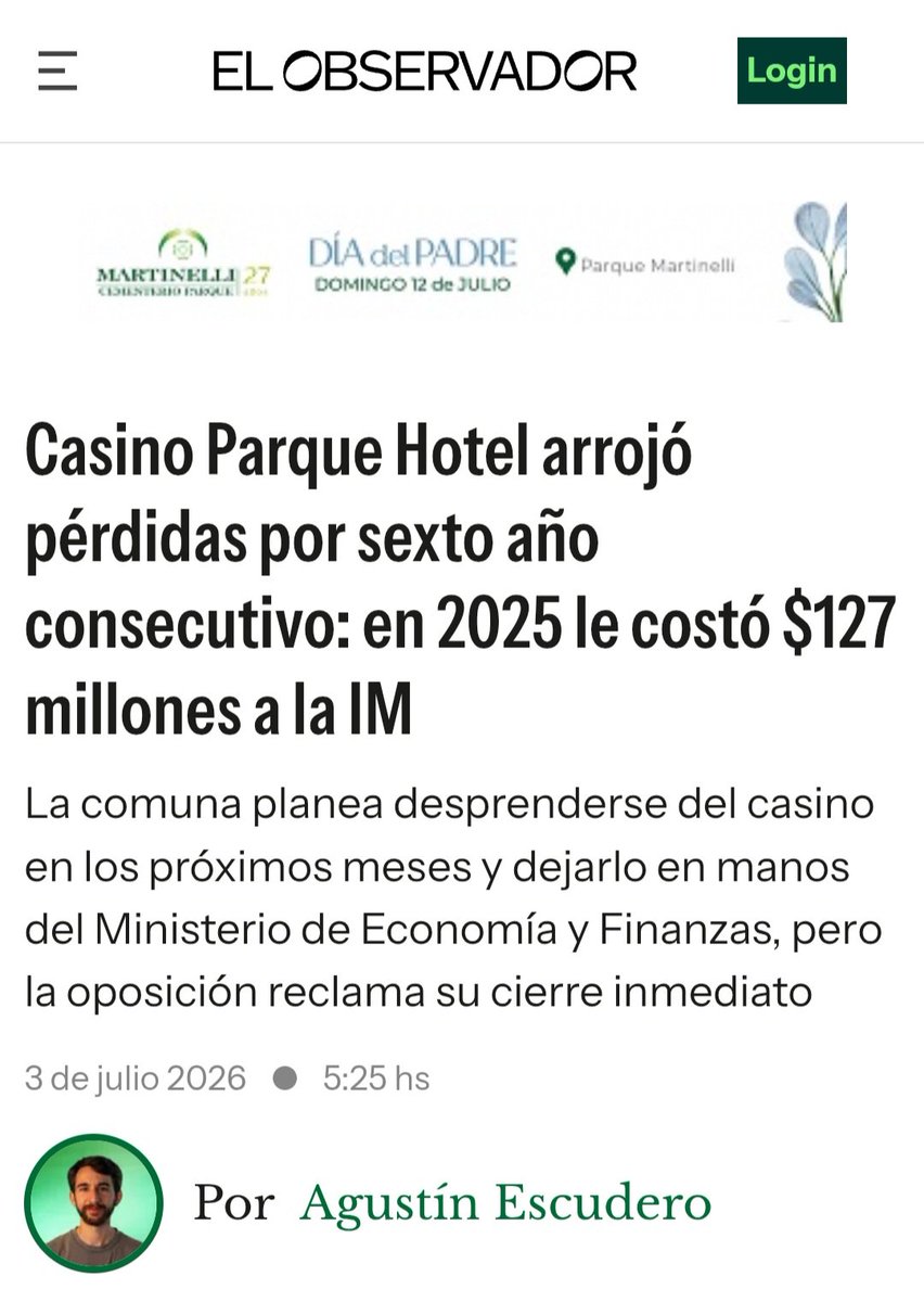 oligarca_pobre's tweet photo. Hacen campaña con la pobreza infantil, pero el casino municipal da pérdidas por sexto año consecutivo,  este último se llevó $ 127 millones...
La pregunta que me surge es, porqué el FA-PITCNT no cierra esa pérdida continúa de plata ?
Mi teoría  :  porque en el estado y en la IMM en particular, hay una casta intocable, entonces eligen perder 3 millones de dólares por año antes que cortarle el gaznate a la gallina de los huevos de oro de unos pocos funcionarios.
Mientras tanto...ahhhh...les infancias pobres atravesadas por el hambre y necesidades en territorio y víctimas de el descriminacionamiento y ña ña ña...