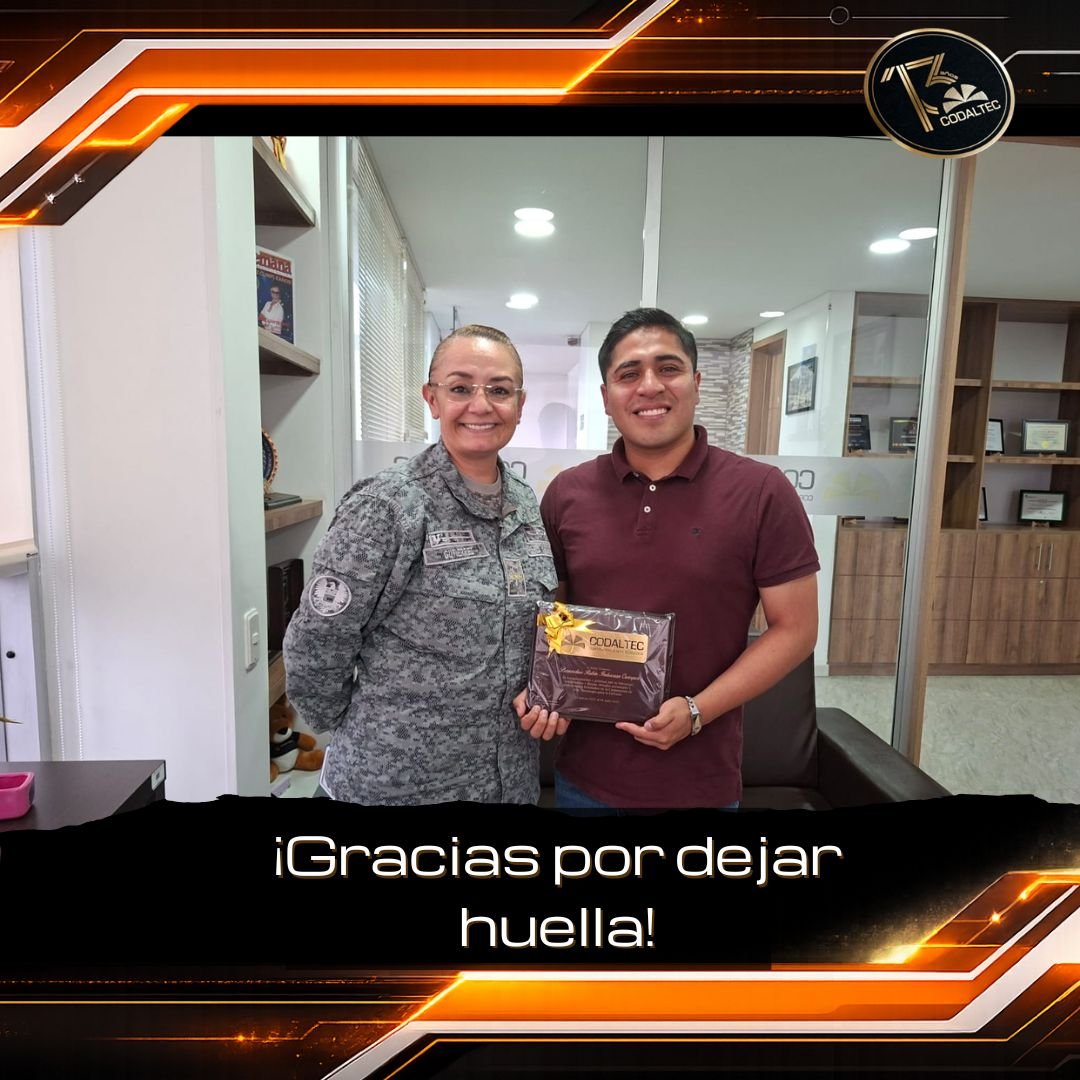 Codaltec's tweet photo. Hoy despedimos con gratitud al Teniente Rubén Imbacuam Cuasquer. Agradecemos su compromiso, dedicación y valioso aporte al fortalecimiento de  CODALTEC.

Le deseamos muchos éxitos en esta nueva etapa. ¡Gracias por dejar huella y por su vocación de servicio! 🇨🇴✈️
@FuerzaAereaCol https://t.co/WNnrO6T95q