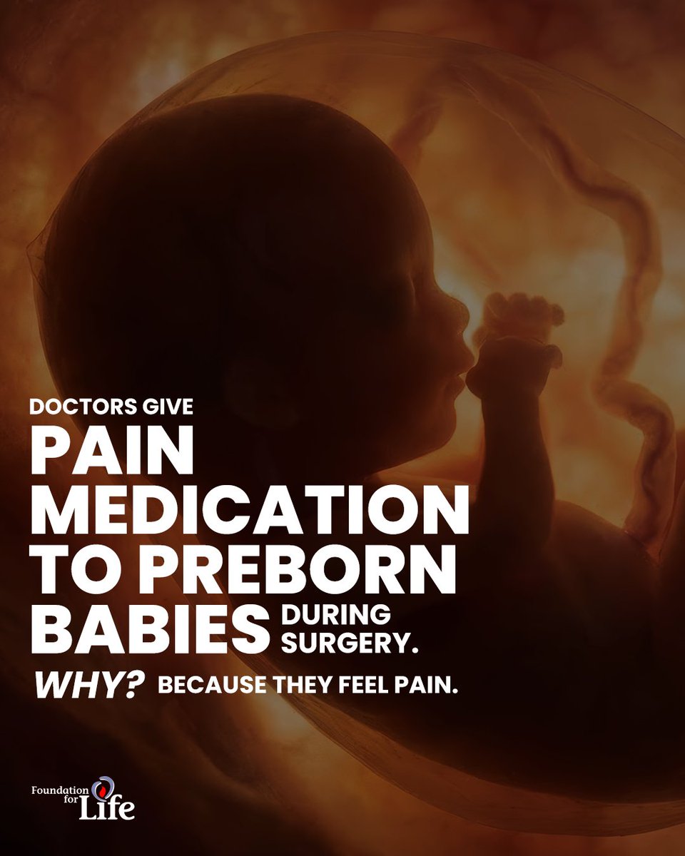 FFL_NWO's tweet photo. When doctors perform fetal surgery, they administer pain medication — even as early as 15 weeks.

Because preborn babies feel pain.

This isn't ideology. It's science. https://t.co/nIA9XTAcIR